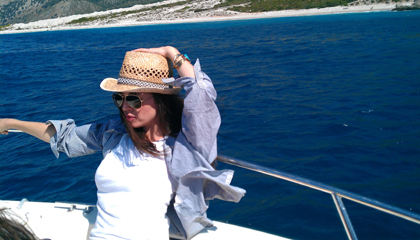 Eliza cruising along Albanian Riviera.
